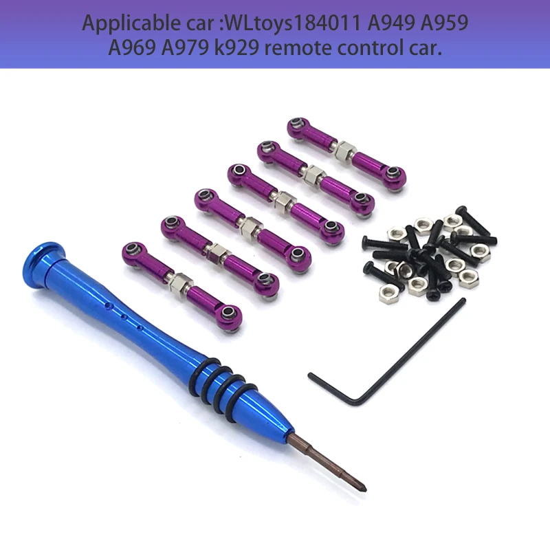 WLtoys184011 K929 A949 A959 A969 A979 Control remoto para coche, accesorios de actualización de modificación de Metal, varilla de tracción ajustable