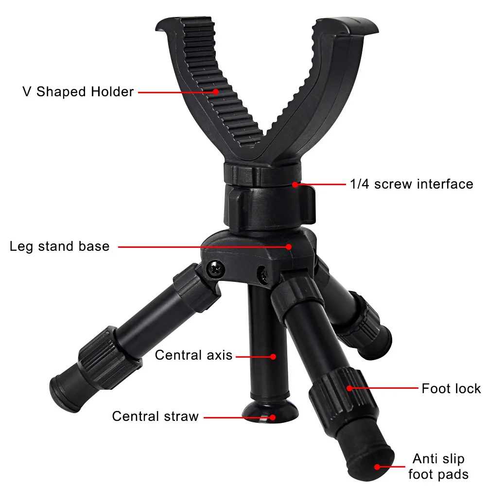 Portable Hunting Gun Tripod Adjustable Rifle Support Mount Monopod Outdoor Practice Floor Holder Tripods for Hunting Shot