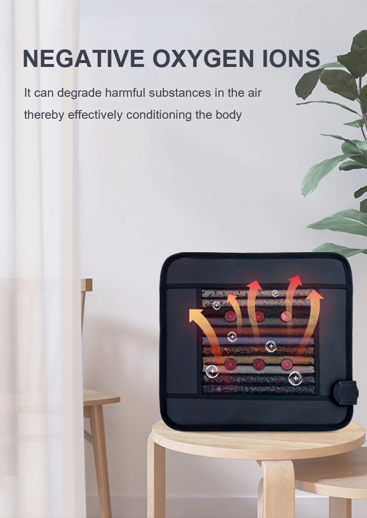 Coussin de chaise en cristal thermique à infrarouge lointain, chauffage de soins de santé, thérapie PEMF, pour assis