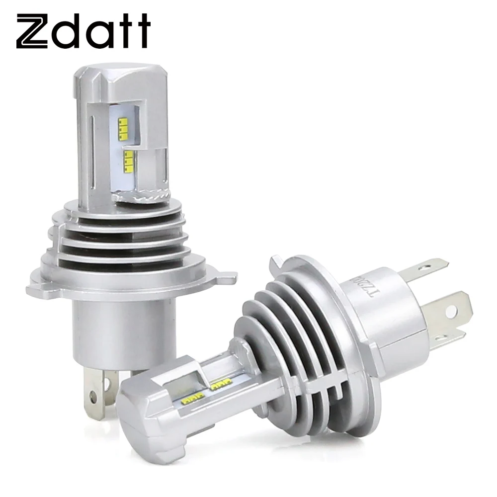 ZDATT H4 Led Bulbs Car Motorcycle Headlight Canbus No Error 6000K White 72W 12V HB3 Led Hi/Lo Beam Super Led H4 Auto Lights