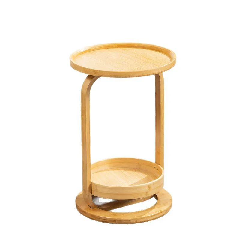 

2-Tier Round Coffee End Tables Sofa Side Table with Storage Shelf Small Corner Table Beside Nightstand