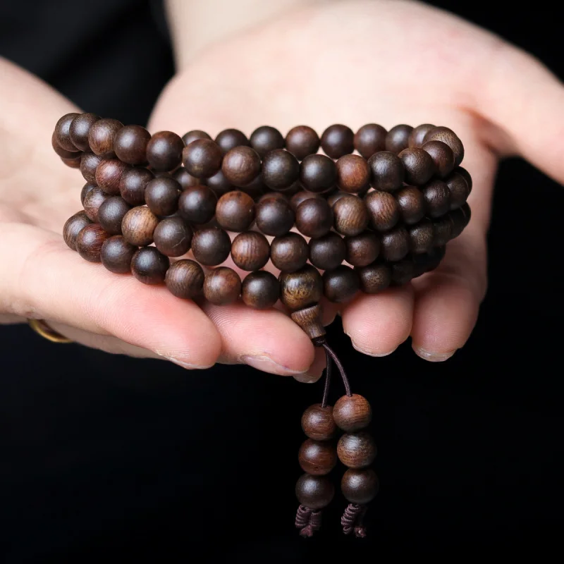 Wholesale Submerged Old Materials Eaglewood Buddha Beads Bracelet Crafts Premium Eaglewood Beads Bracelet Ornament Female Men