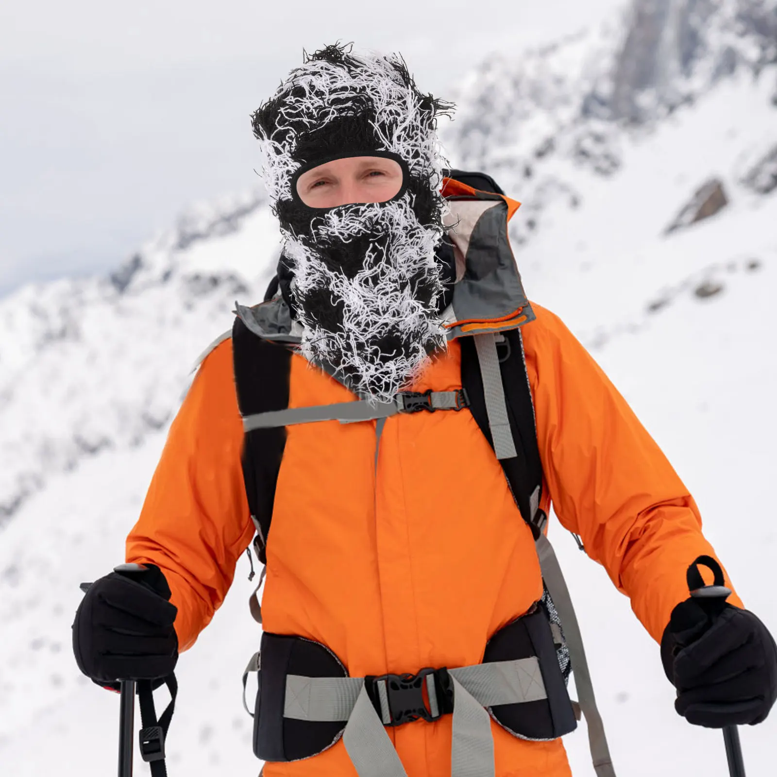

Winter Balaclava Mask Face Mask Hooded Elastic Fiber Insulated Breathable Neck Warmer for Outdoor Activities Men Women
