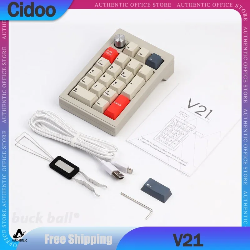 

Мини-клавиатура Cidoo V21, 21 клавиша, 3 режима, 2,4 ГГц/USB/Bluetooth