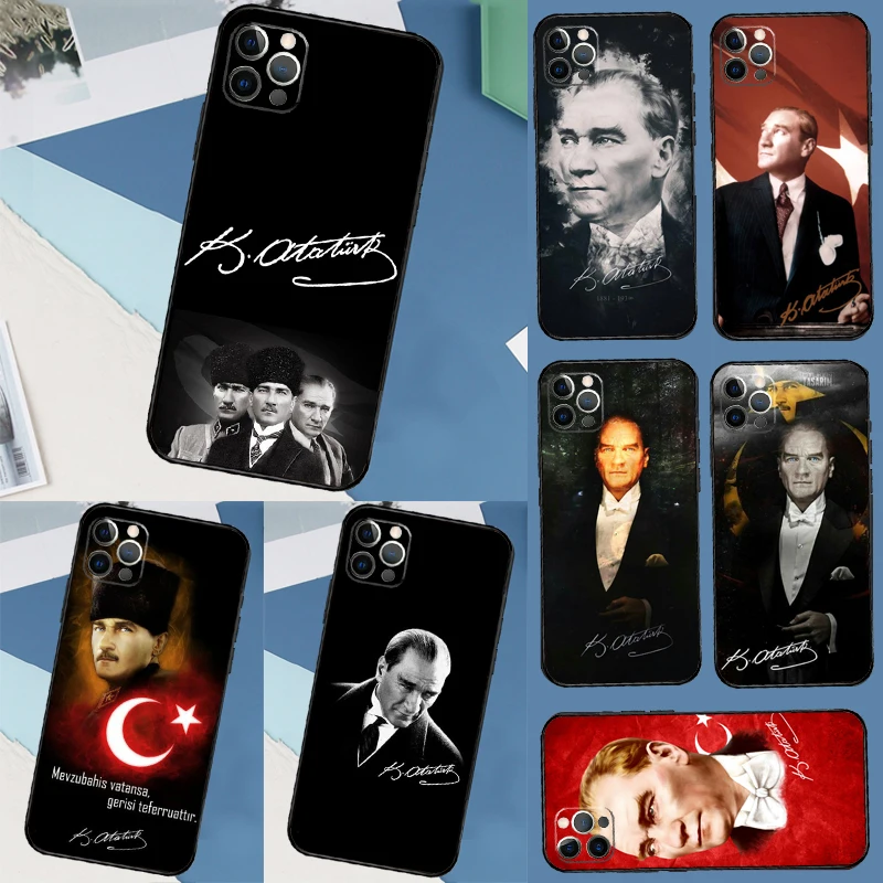 حافظة توقيع مصطفى كمال أتاتورك لهاتف سامسونج جالاكسي S25 Ultra S20 S21 S22 S24 S23 Ultra S9 S10 Plus S24 FE