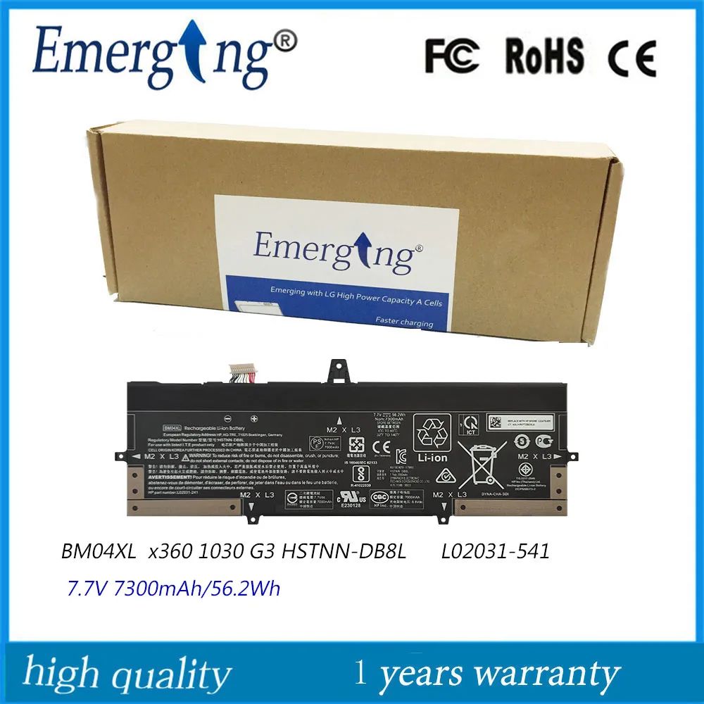 

7.7V 56.2Wh Original BM04XL Laptop Battery for HP EliteBook x360 1030 G3 G4 Series HSTNN-DB8L HSTNN-UB7L L02031-541 L02478-855