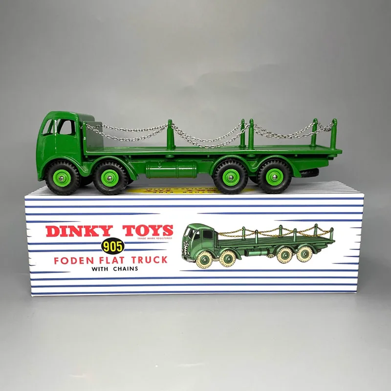 Деревянный плоский грузовик Dinky Toys в масштабе 1:43, с цепями # Модель транспортера из сплава 905, классический сувенирный подарок для взрослых, статический дисплей Деревянный плоский грузовик Dinky Toys в масштабе 1:43, с цепями # Модель транспортера из сплава 905, классический сувенирный подарок для взрослых, статический дисплей