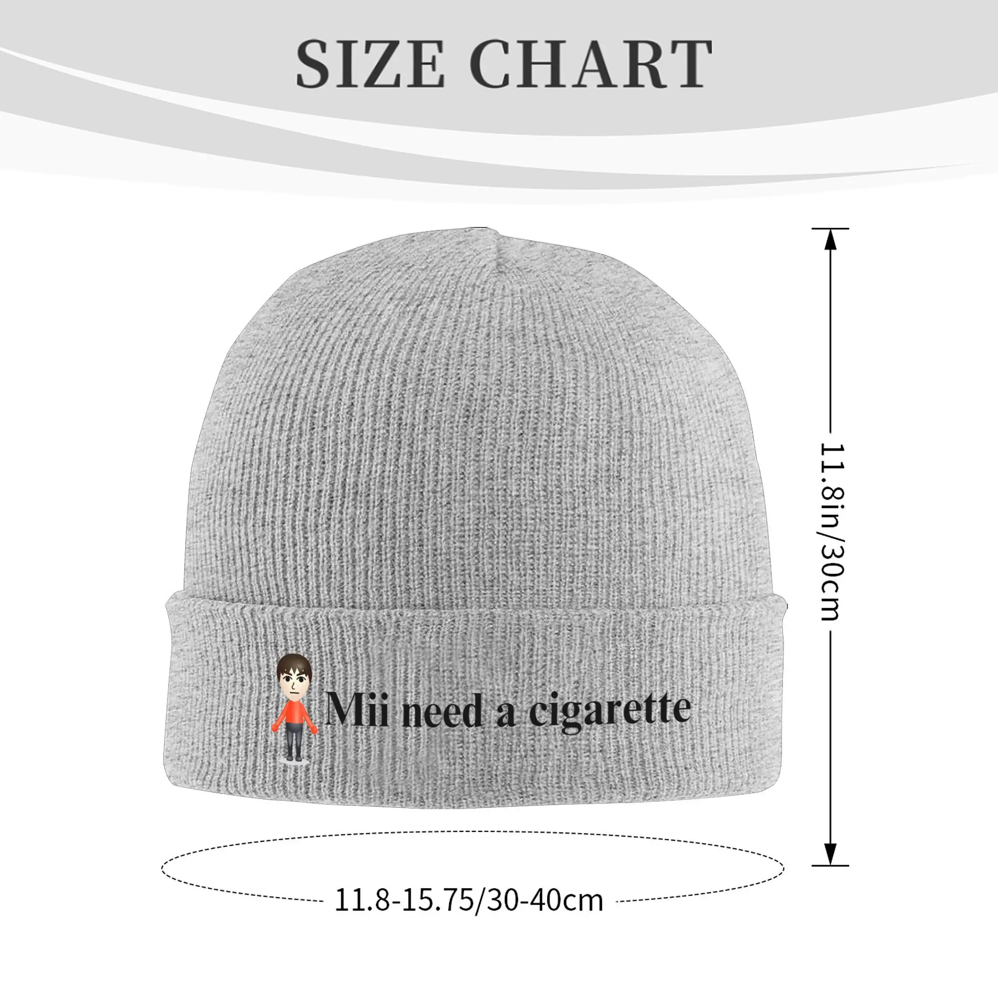 Mii Need A Cigarette Hat Autumn Winter Skullies Beanies Warm Mii Brawler Caps Men Women Acrylic Knitted Hat