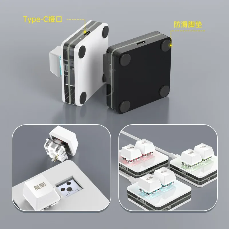 Custom Mini 2 Two-button Keypad Shortcut Copy Paste Hot Swap Office English Wireless Bluetooth