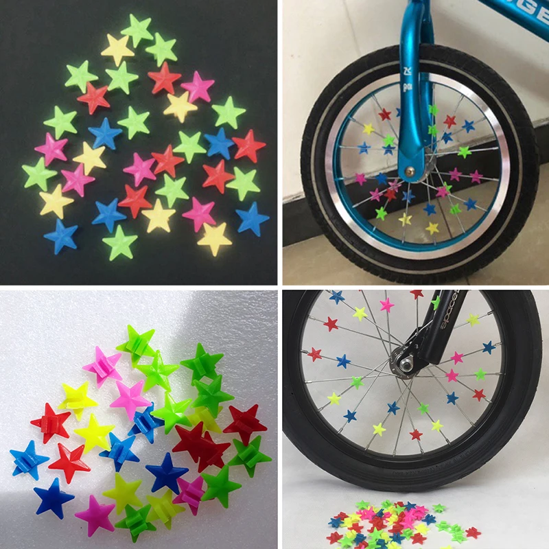 36PCS Multi Color Plastic Bicycle Wheel Spoke Beads Children Clips Decoration Bike Colorful Baby Kid Gifts Cycling Accessories