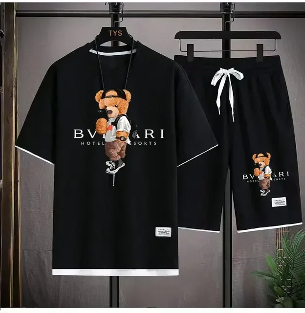 

Men's Summer Casual Jogging Fitness Set: Comfortable and stylish two-piece short-sleeved T-shirt + Breathable Sports Shorts