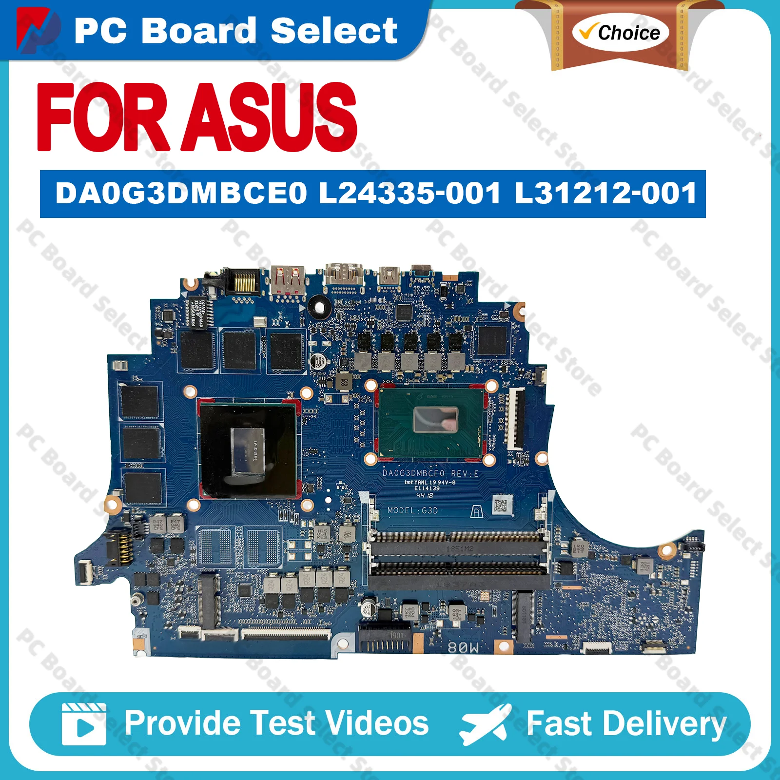 

DA0G3DMBCE0 L24335-001 L31212-001 For HP Omen 15-DC Laptop Motherboard I5-8300H I7-8750H GTX1060/V6G Tested OK