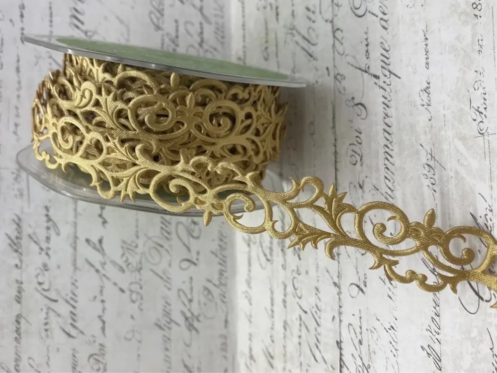 1 Yard Iron On Embroidered Lace Gold Cosplay Lace Costumes Trims Appliques Gold and Sliver Metallic Tape 4.5CM