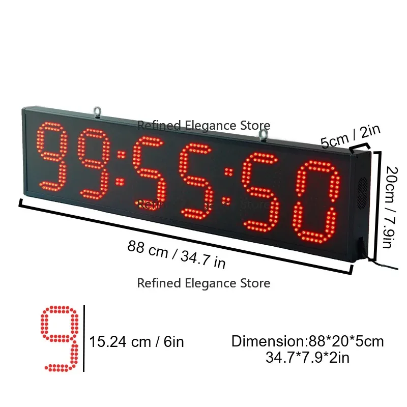 CP27 Outdoor Large 6-Digit 6-Inch Double-Sided Marathon Running Digital Race Clock with Stand for Sports Events