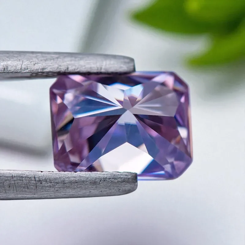 Moissanit-Stein, Radiant-Schliff, hellviolett, VVS1, loser Edelstein, Perle mit Zertifikat, bestanden bei Diamantprüfer, für Schmuckherstellung – Detail 6