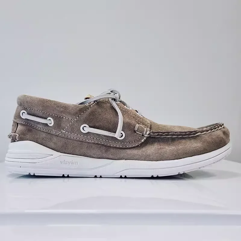 

VISVIM casual suede and cowhide beanie shoes cork sweat-absorbent and breathable sailing shoes