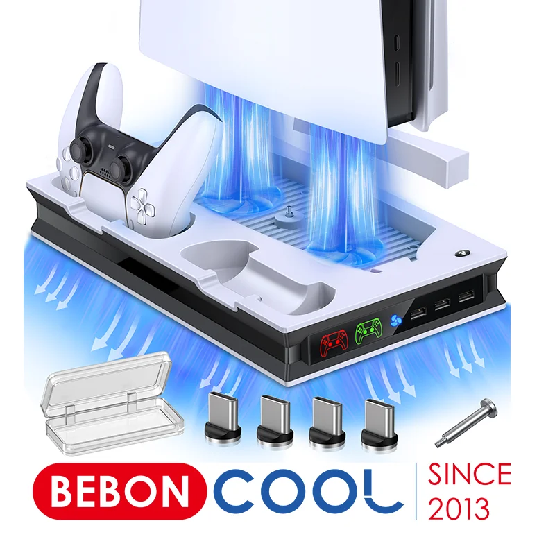 BEBONCOOL Controller Charger For PS5 Stand Cooling Station Cooling Vertical Stand For For Playstation 5 Game PS5 Accessories