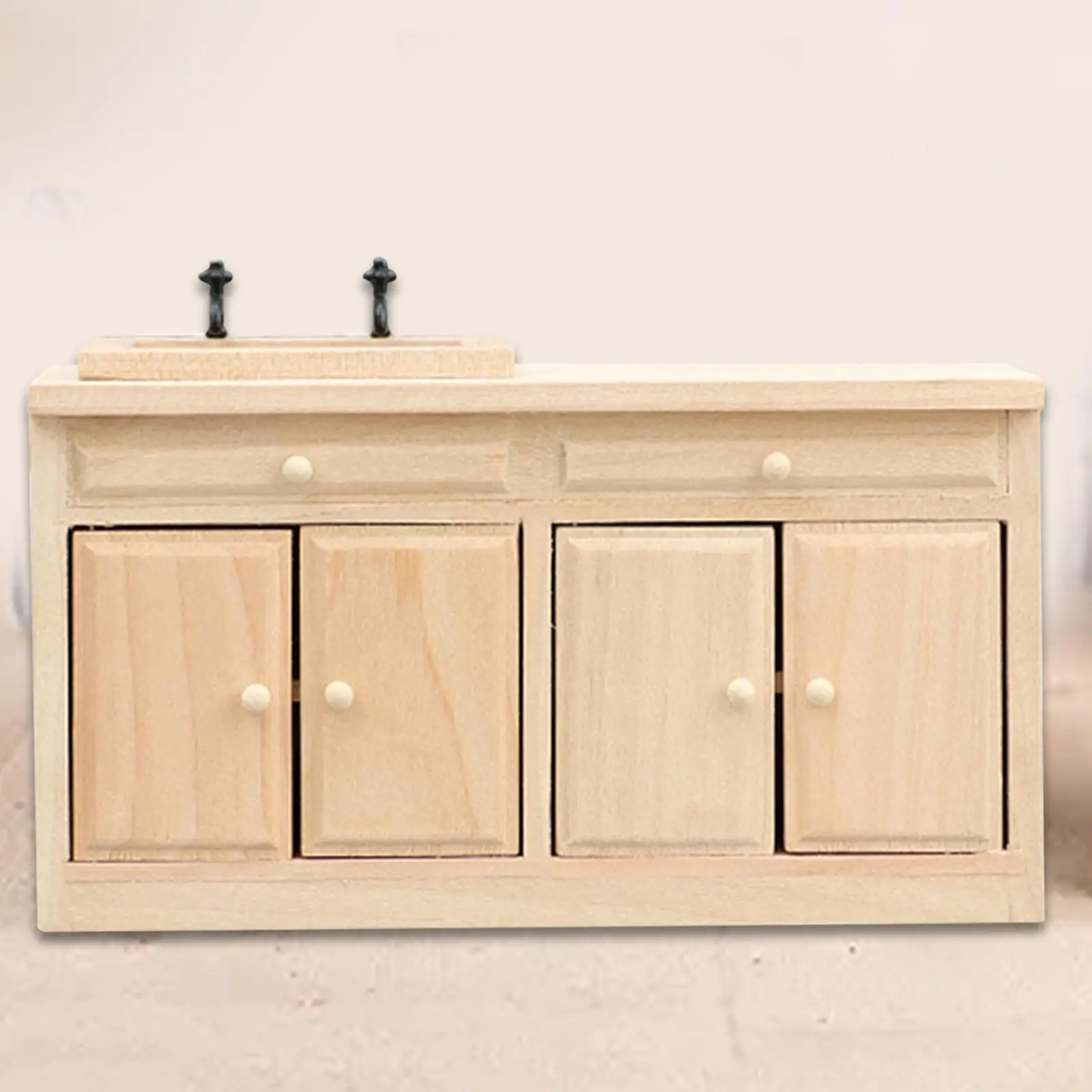 1:12 Schubladen-Miniaturen, tragbare Küchenmöbel, Sideboard, Speisekammer, simulierter Holzschrank als Geschenk, DIY-Modell, Kinder, Kinder