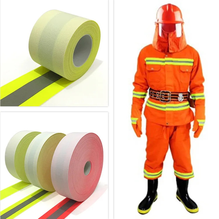 Cinta de advertencia ignífuga reflectante, costura en ropa, ropa de bombero, 5 cm x 5 metros