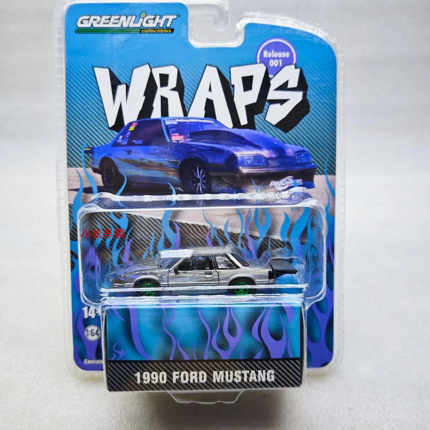 

GreenLight 1:64 1990 Ford Mustang-WRAPS 51550, имитация литья под давлением модели автомобилей, модель автомобиля из сплава, коллекция игрушек для детей