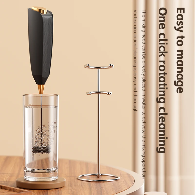 전동 커피 믹서 우유 거품기 핸드 믹서 휴대용 전동 우유 거품기 배터리 작동 홀더 포함