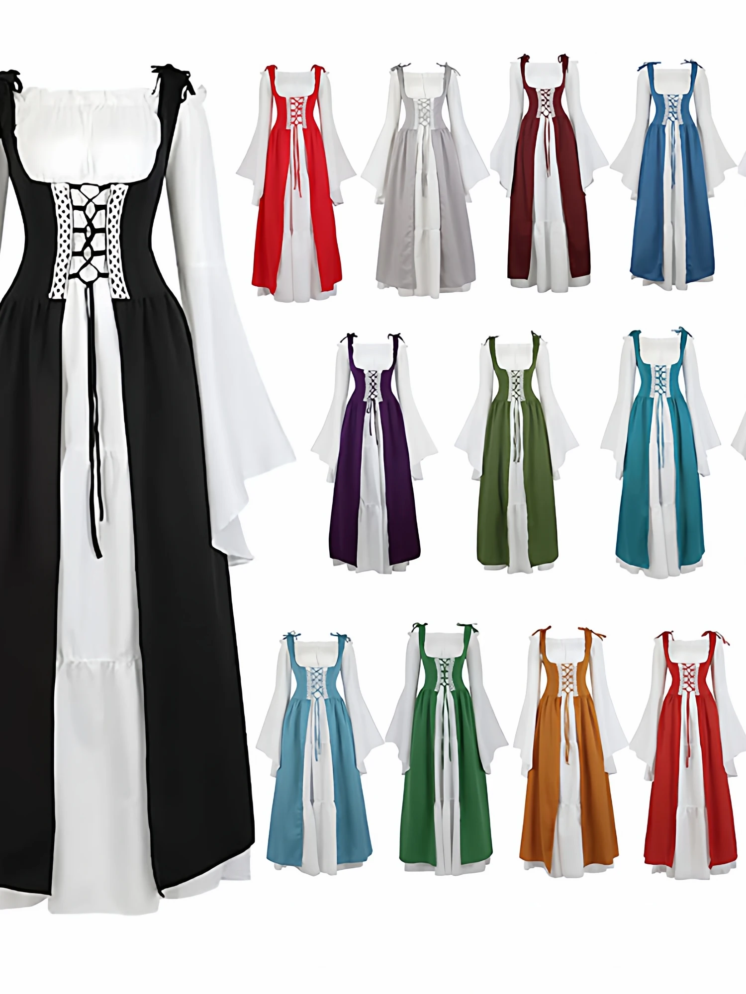 

Retro Strapl Waist-Cinched Square-Need loween Dr Chinese Production Spring 2023 Faion Ladies' Ethnic Costume