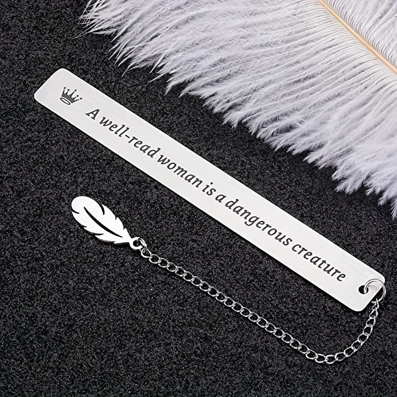 

1pc Stainless Steel Lettering Slogan Bookmark for Pages Books Readers Children Collection