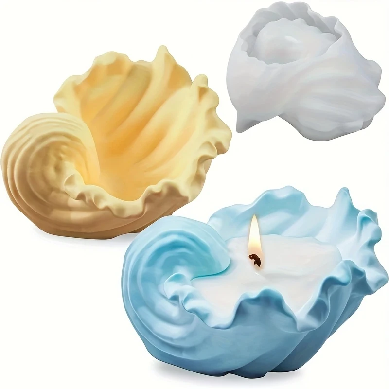 1 Wave-shaped shell tray silicone mold，Bowl-shaped epoxy resin casting mold，ApplicableDIYJewelry tray、Candle holder、Candy Contai