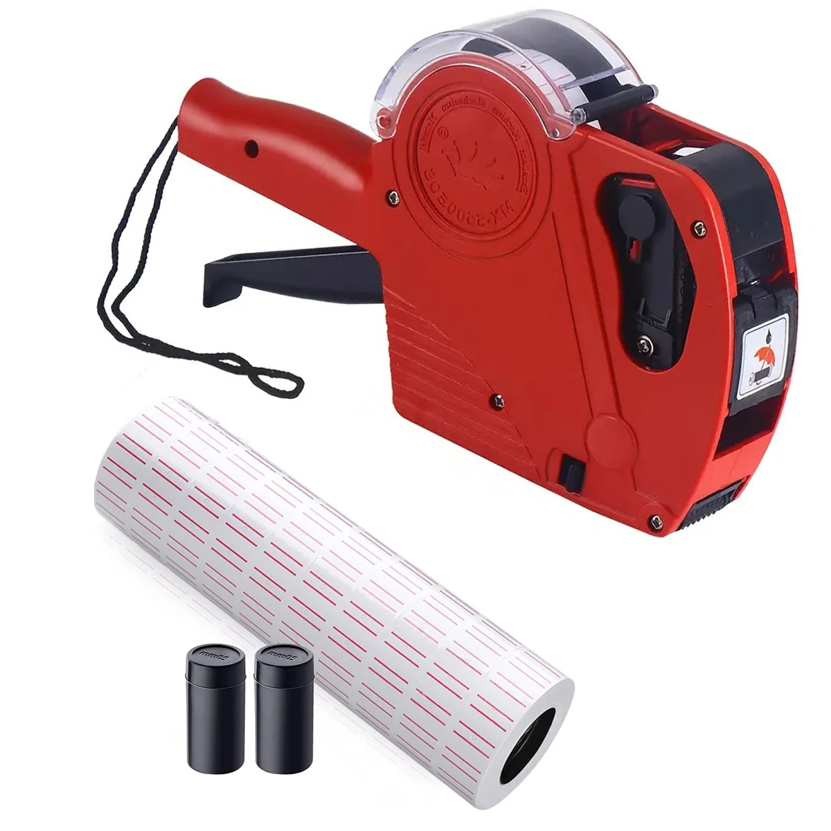 1pc red price label machine with 5000 stickers and 2 inks, advanced labeling machine price, suitable for office, retail store