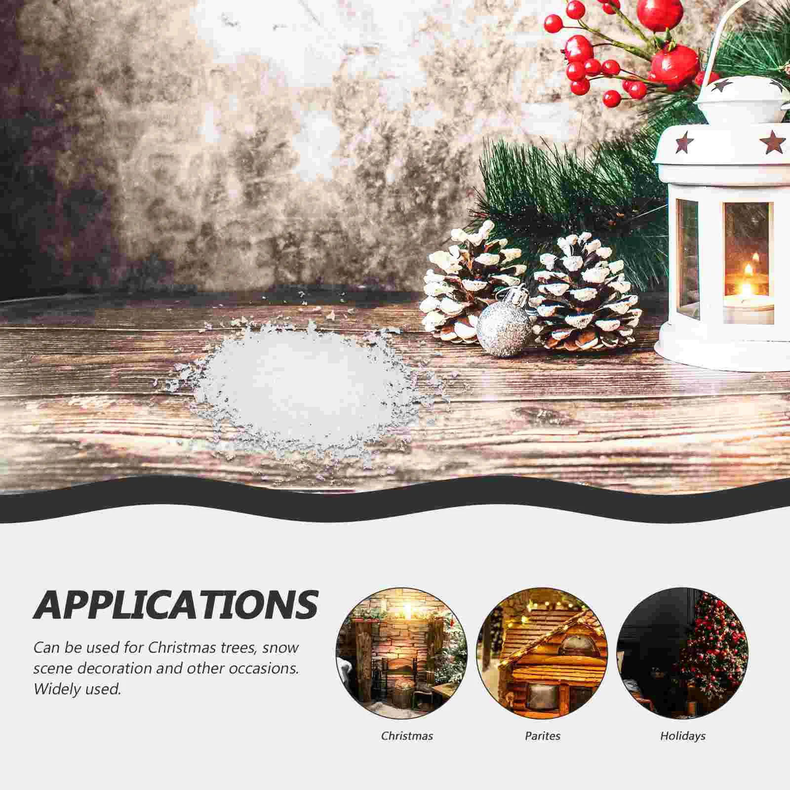 Christmas Gift Decoration Street Light Miniature Scene Plastic Garden Fake Snow for Crafts Artificial Party Xmas Prop