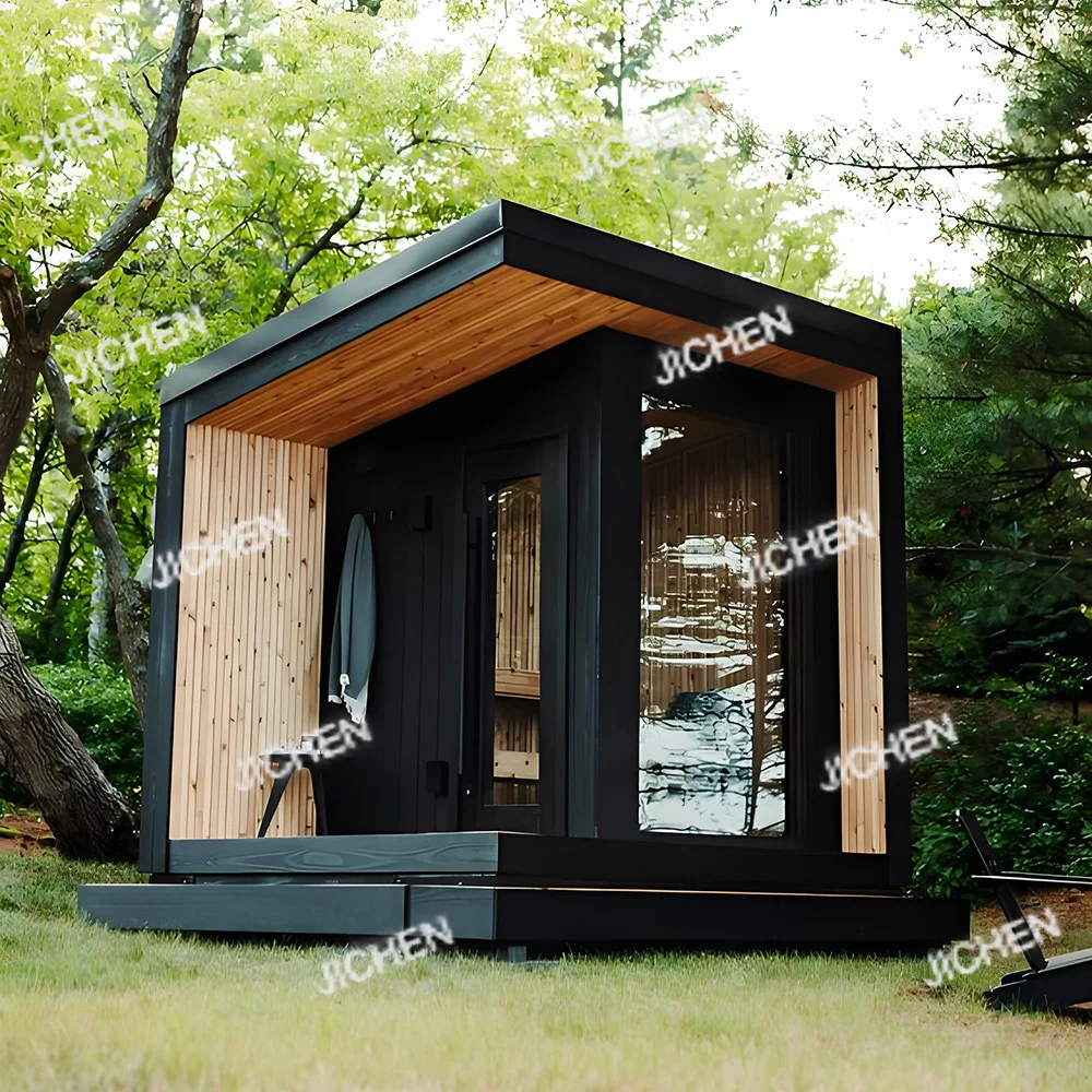 

Sala de sauna a l'aire liure Sala d'onda de lutz a l'aire liure Sala de vapor a l'aire liure