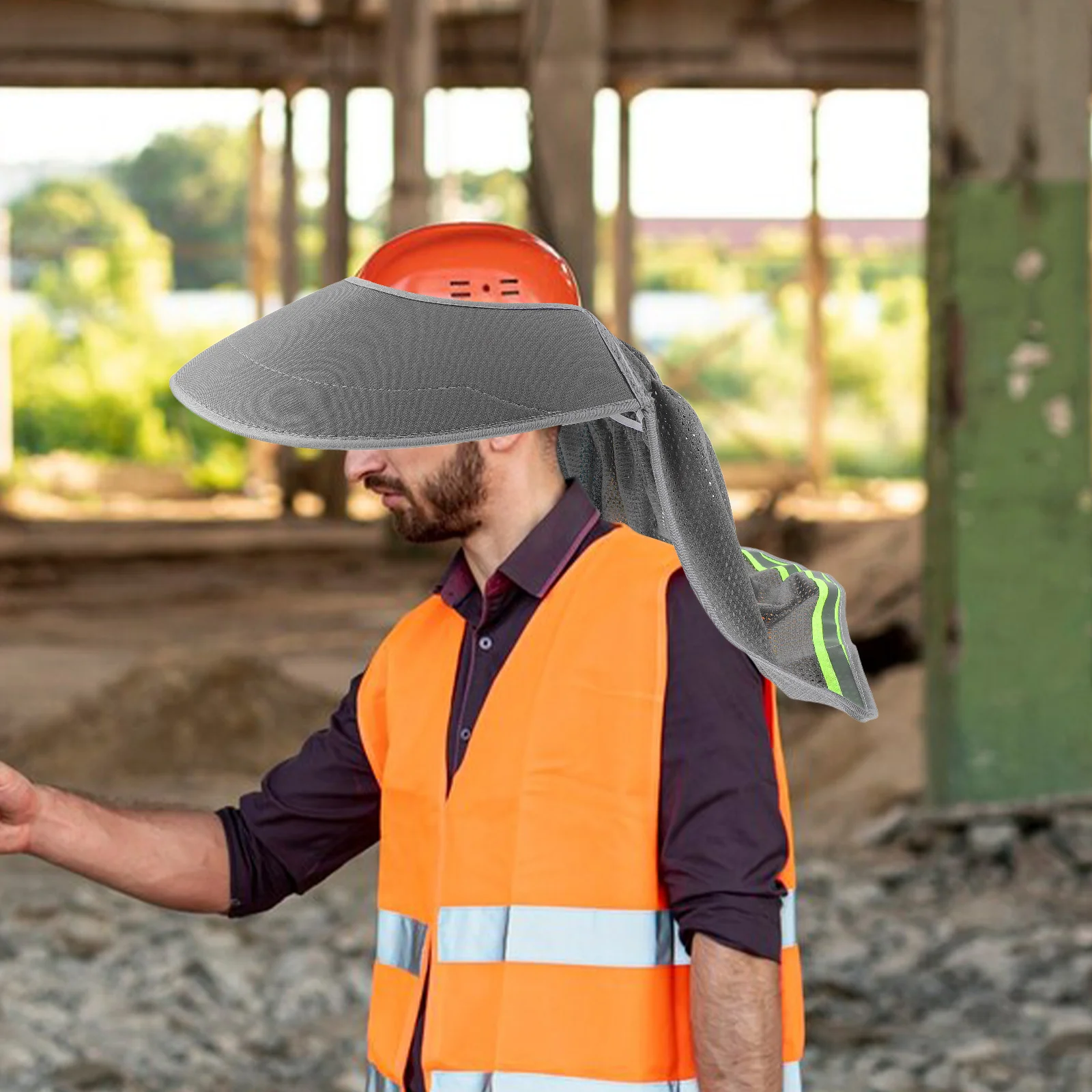 

Hard Hat Sun Shade Wide Brim Reflective Strip Visor Neck Shade Uv Protection Construction Accessories Workers