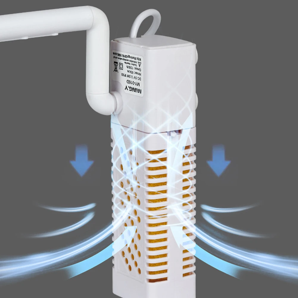 Filtro interno sumergible para acuario, bomba de circulación integrada, filtro Usb silencioso para pecera, suministros para pecera