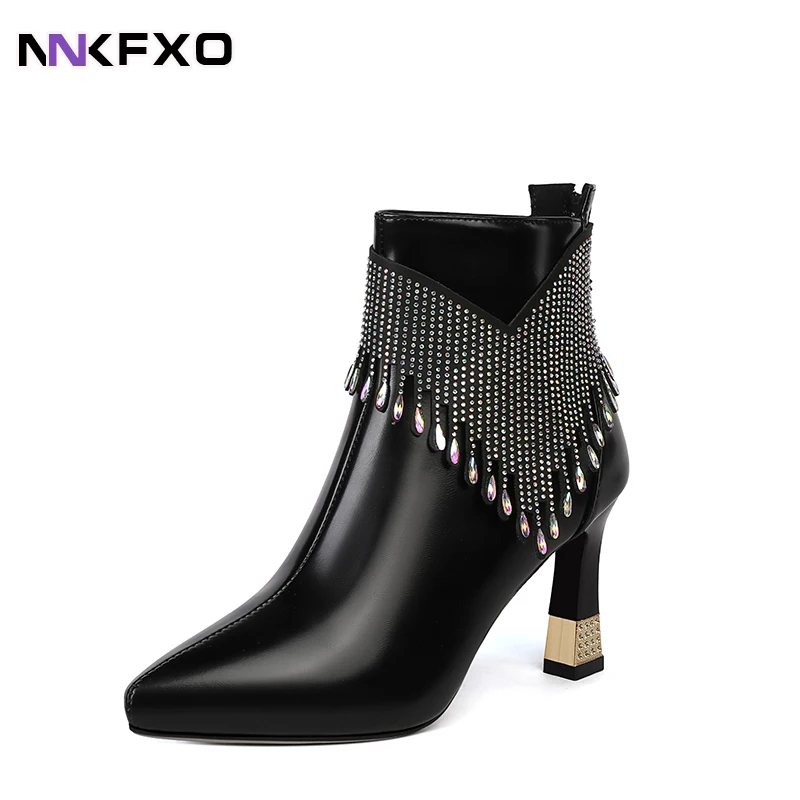 

Женские осенне-зимние ботинки на молнии сзади, из ПУ кожи