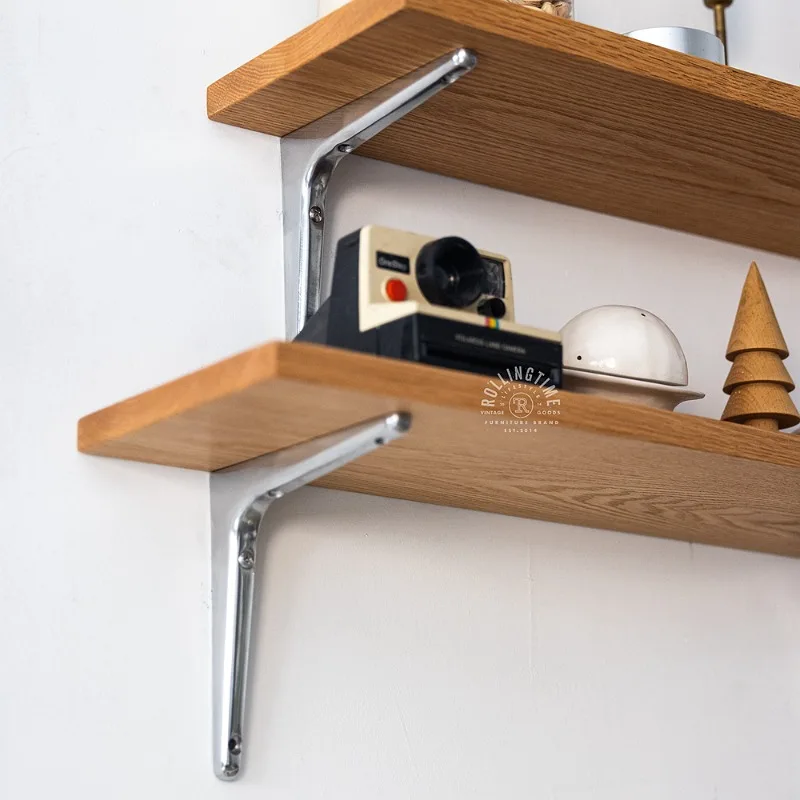 

Industrial Wall Shelf Bracket Heavy Duty Floating Shelf Mount Accessories Home Metal Triangle Hardware Flat Bar Supports Rack