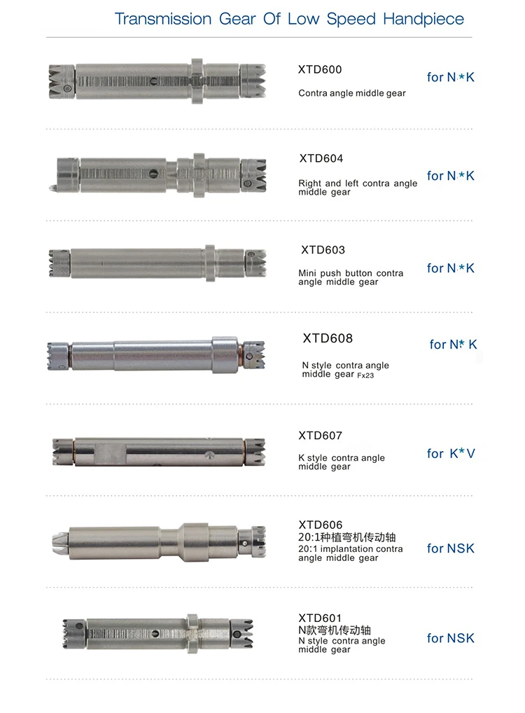 Dental Low-speed Turbine Bending Machine Transmission Shaft Slow Machine Transmission Gear Shaft Core Universal N*K