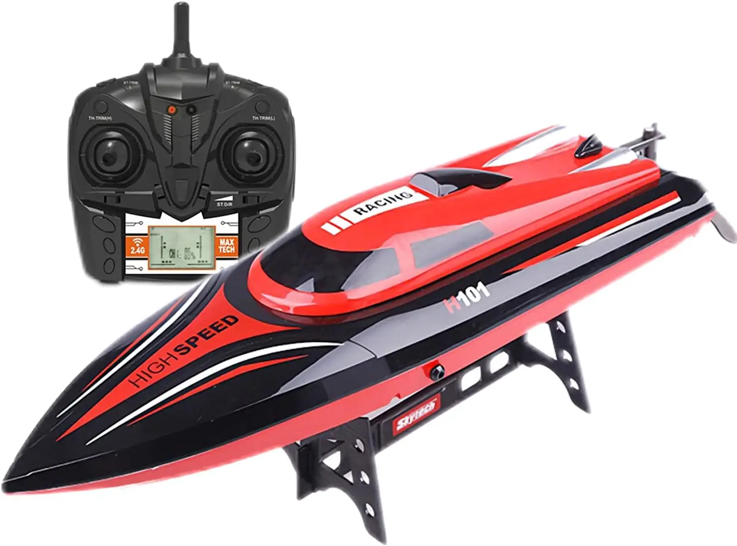 

17 inch (approximately 43.4 cm) remote-controlled racing boat, high-speed 30 km/h, large motor-driven servo speedboat with autom