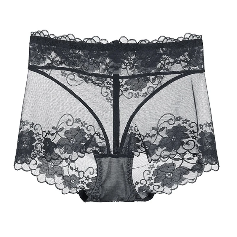 Calcinha de renda feminina, cueca de cintura alta, lingerie com elevação de bumbum, cuecas sem costura, cueca feminina ultrafina