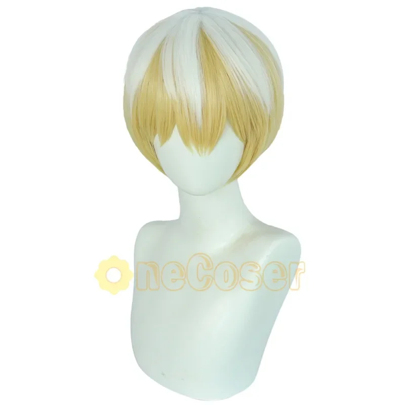 Tenka Izumo Cosplay Wig Azuma Anime Mato Seihei No Slave Short Yellow White Hair Fiber Hair Wig Cap Anti-Demon Corps Halloween