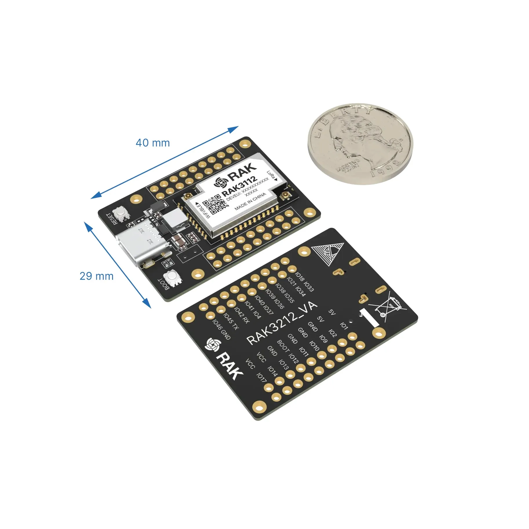 Płytka ewaluacyjna RAK3112 z ESP32-S3 i SX1262, oferująca łączność LoRa, WiFi i BLE do prototypowania IoT. — zdjęcie produktu 4
