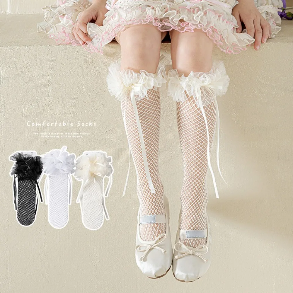 

Новые полые чехлы для ног, сетчатые носки в стиле Лолиты, дышащие чулочно-носочные изделия в балетном стиле, летние