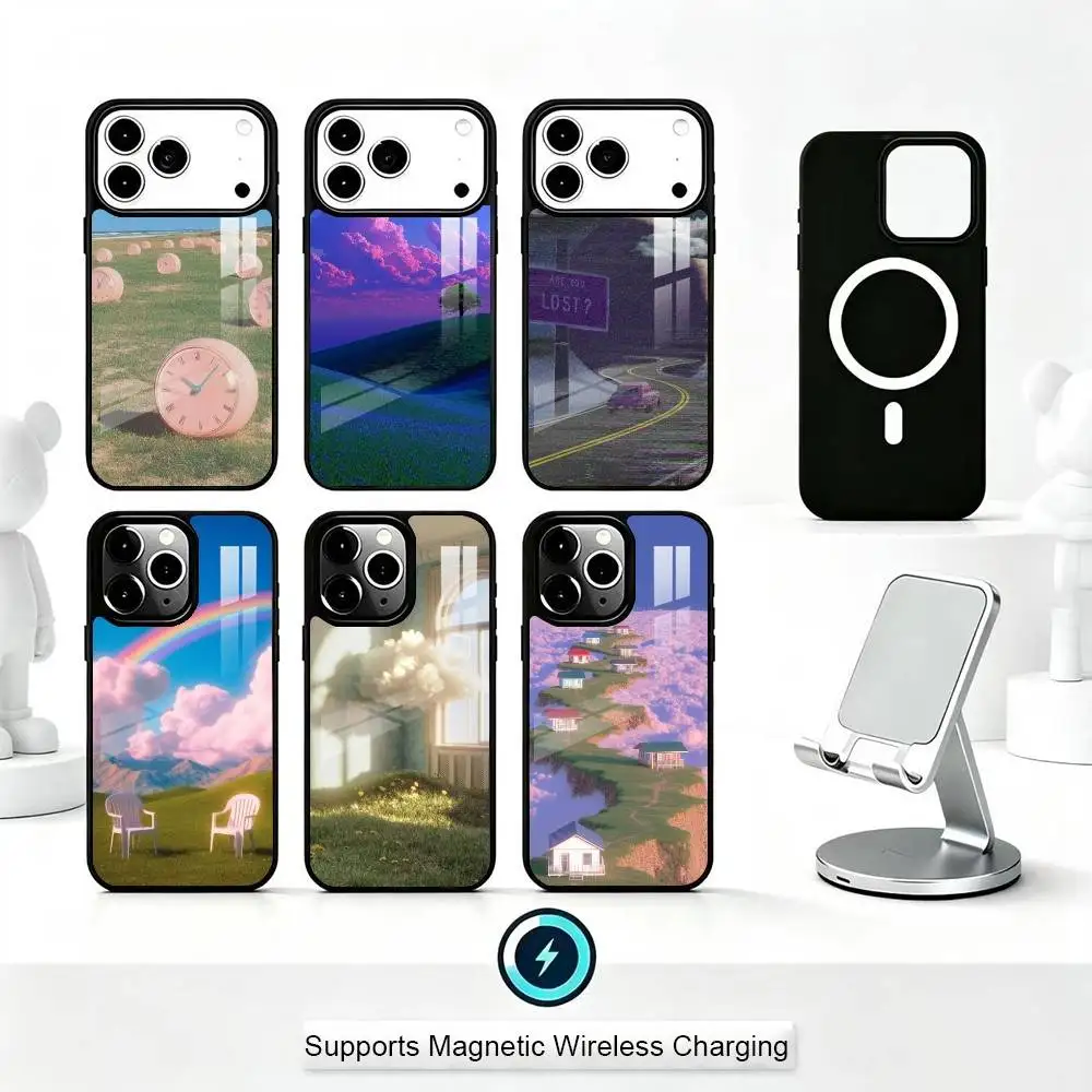 

Dreamcore Aesthetic Phone Case For iPhone17,16,15,14,13,12,11 Plus,Pro Supports Magnetic Wireless Charging