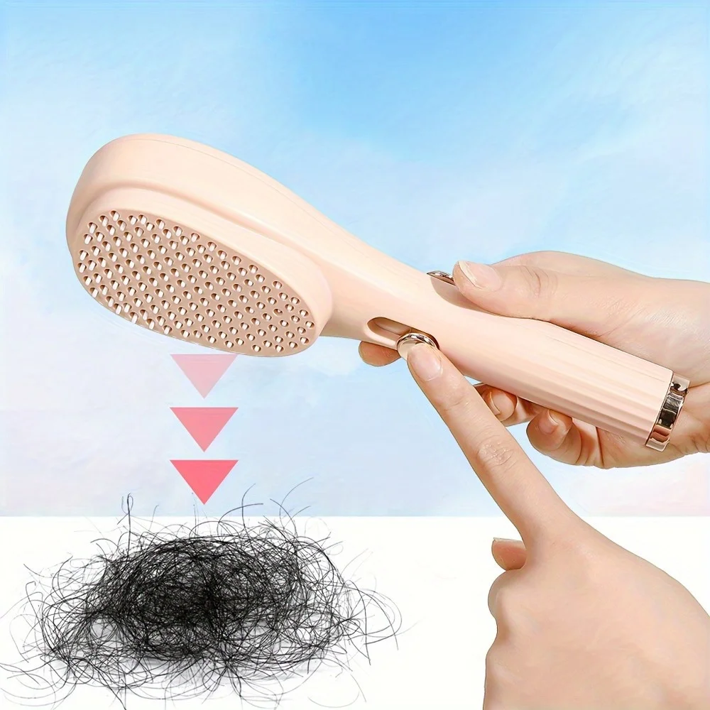 1Pc Retractable Rubber Mane Hair Brush, for Normal Hair, Scalp Massage Comb, Hair Combing, Anti-Static, Hair Care Tools