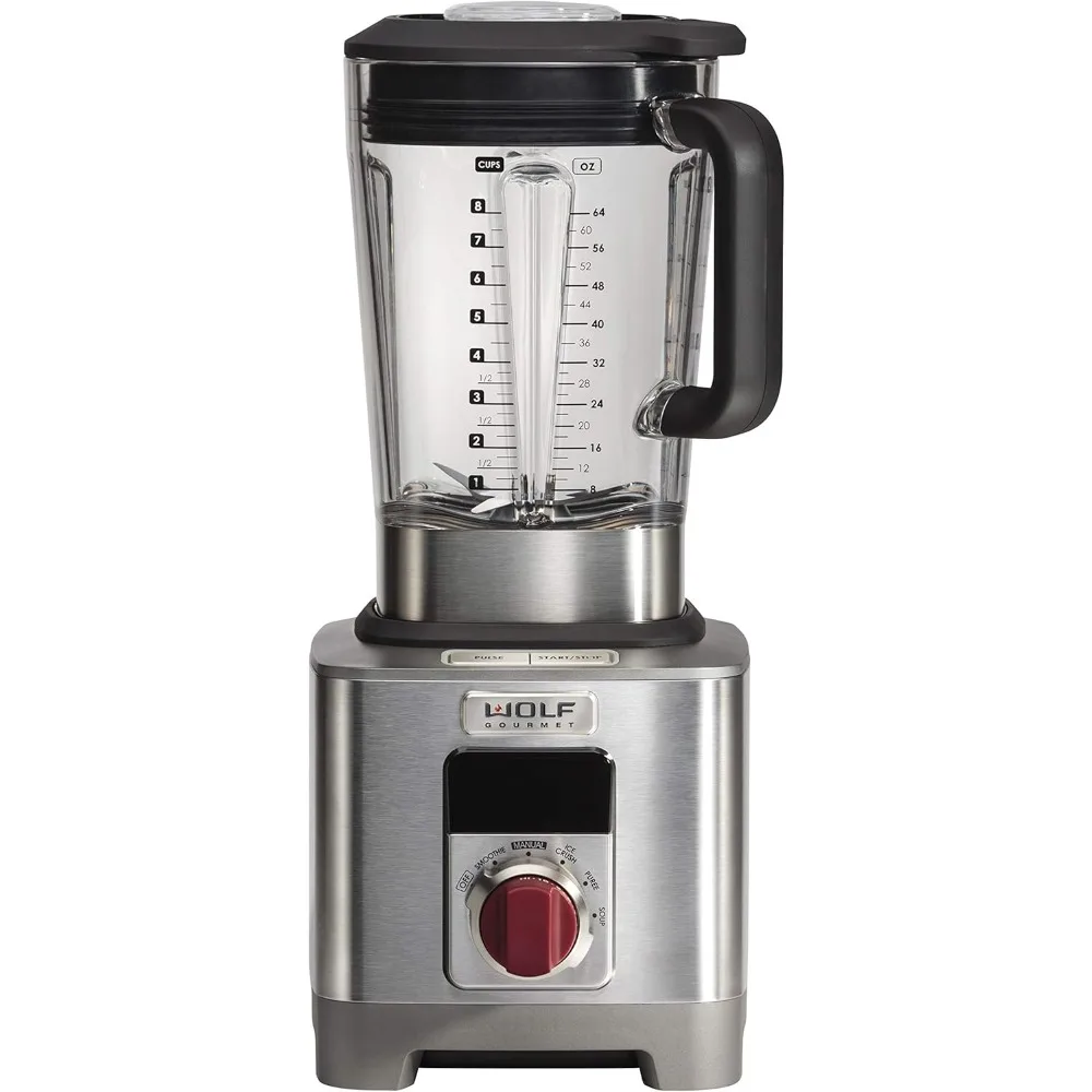 

High-Performance Blender, 64 oz Jar, 4 program settings, 12.5 AMPS, Blends Food, Shakes and Smoothies, Red Knob