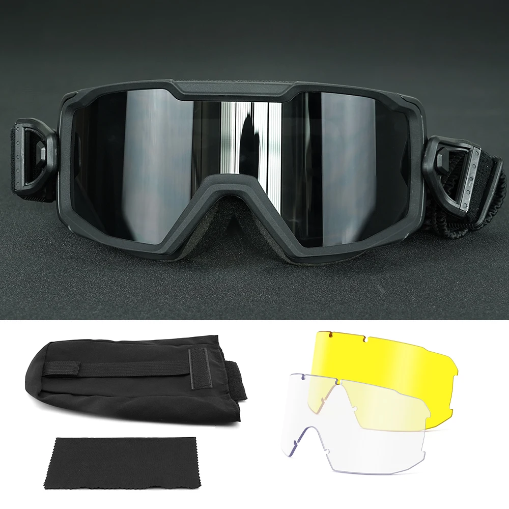 

YUEDIO2025 hot selling tactical impact goggles -2.8mm thick+3 UV400 lenses, windproof and sand outdoor shooting sports glasses