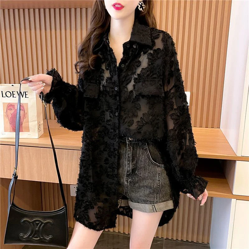 Camicia tutto-fiammifero in tinta unita con bottoni alla moda Abbigliamento femminile 2025 Primavera Estate Nuove top casual Camicetta coreana allentata