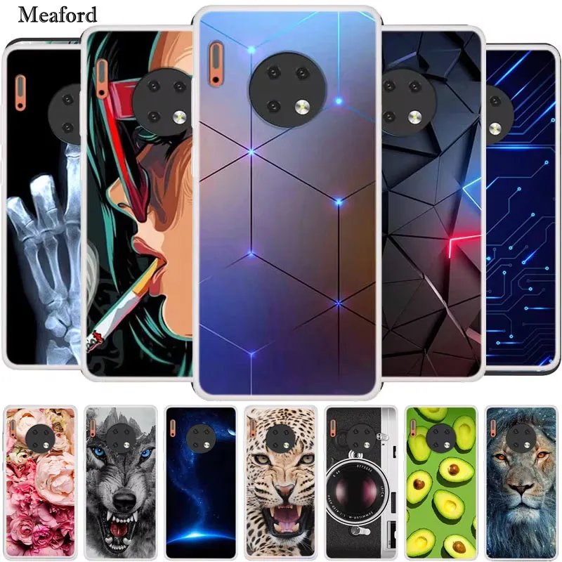 For Huawei Mate 30 Case Animals TPU Soft Silicone Back Cover Phone Case For Huawei Mate 30 Pro Coque for Mate30 Protector Fundas