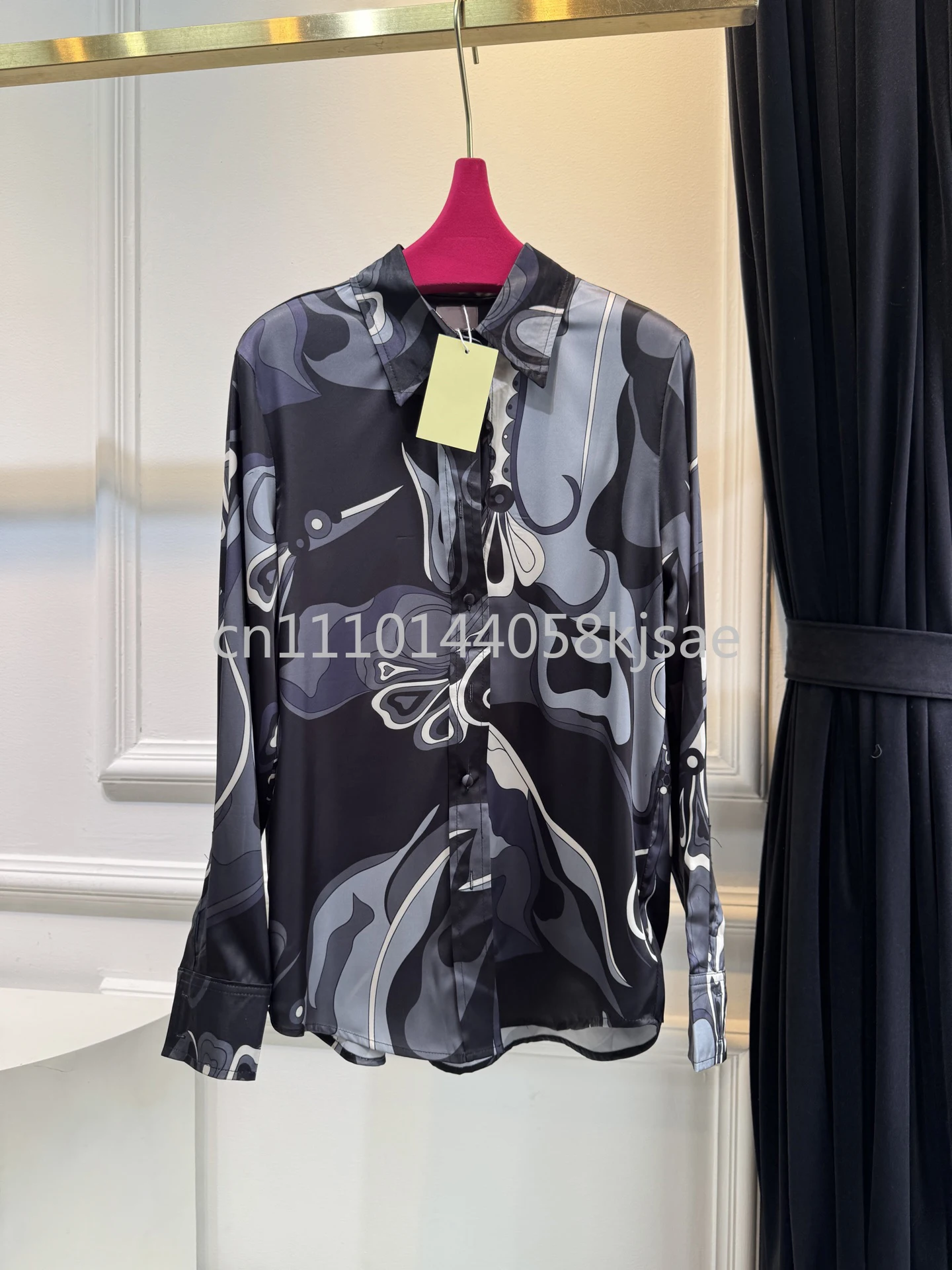 

Классические женские черные рубашки с длинным рукавом и фирменным логотипом 2026 года, дизайнерские брендовые свободные комплекты рубашек для женщин