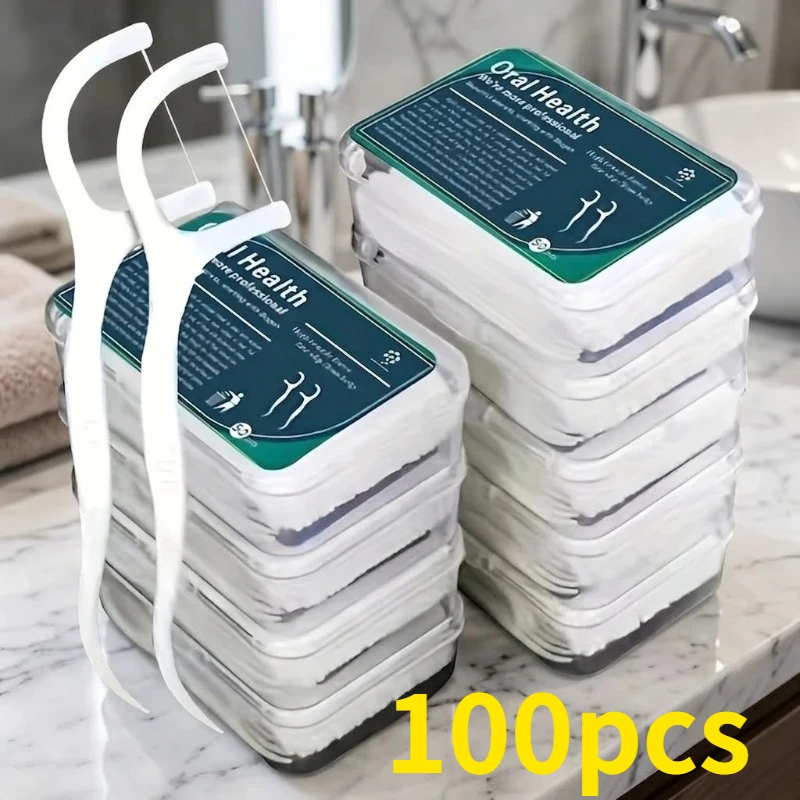 100 Stück Zahnseide für Tiefenreinigung zur Korrektur der Mundpflege, Tragbare Einweg-Zahnseide-Picks für Reisen und den Alltag
