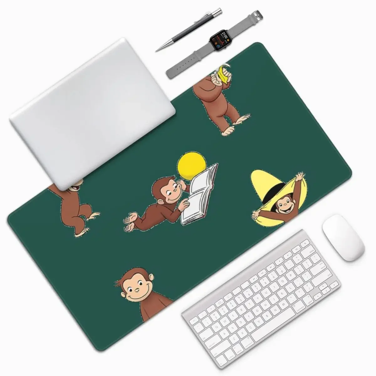 George The Curious Monkey Cartoon For Kids Pack Large Mouse Pad Computer Keyboard Mouse Mat Gamer PC Laptop Desk